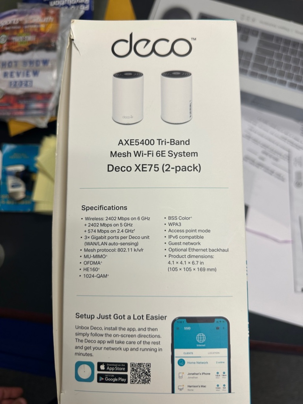 TP-Link Deco AXE5400 Mesh Wi‑Fi 6E System - White & Blue - Picture 4 of 5